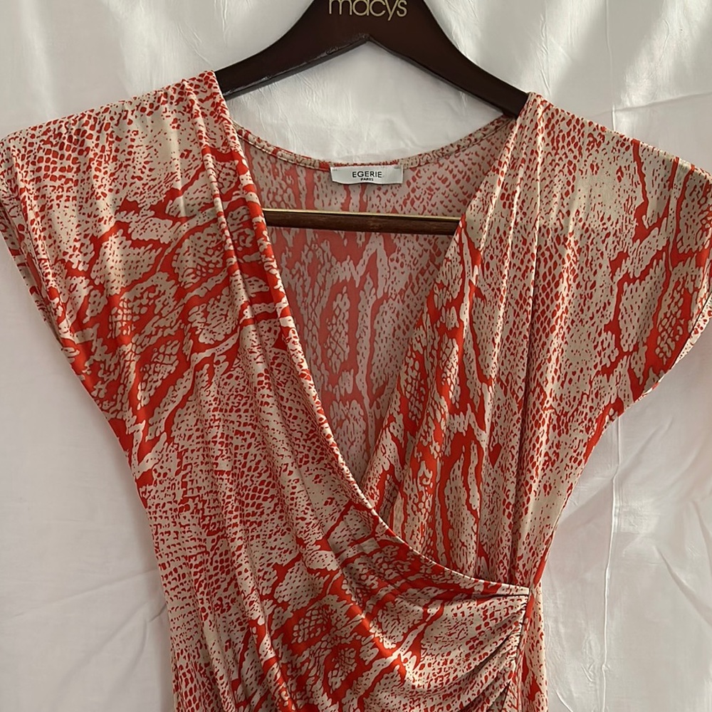 EGERIE Paris Orange and Cream Dress
